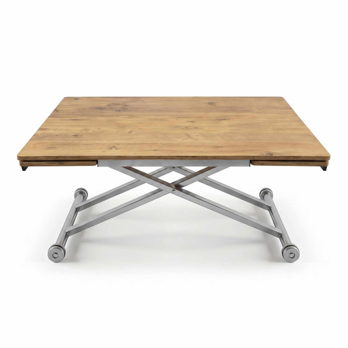 Hanah Home Mesa de Comedor Extensible Pino y Cromo Hanah Home Mesa de Comedor Extensible Pino y Cromo
